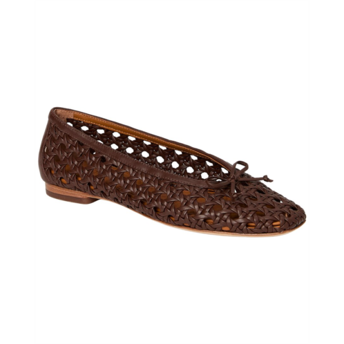 J.McLaughlin leonor leather basket weave flat