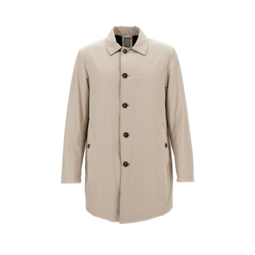 water-repellent trench coat with removable lining
