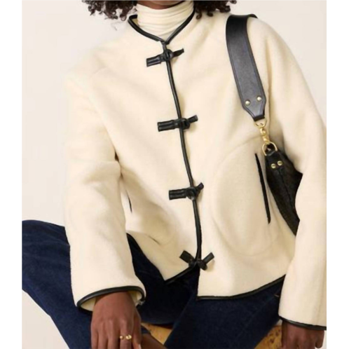 Sanctuary crewneck sherpa jacket in powder