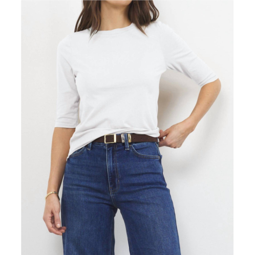 LAmade santa monica mitered elbow length tee in white
