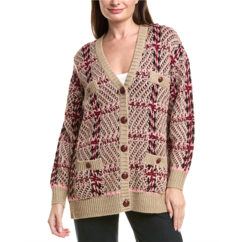 LAGENCE macie houndstooth wool-blend cardigan