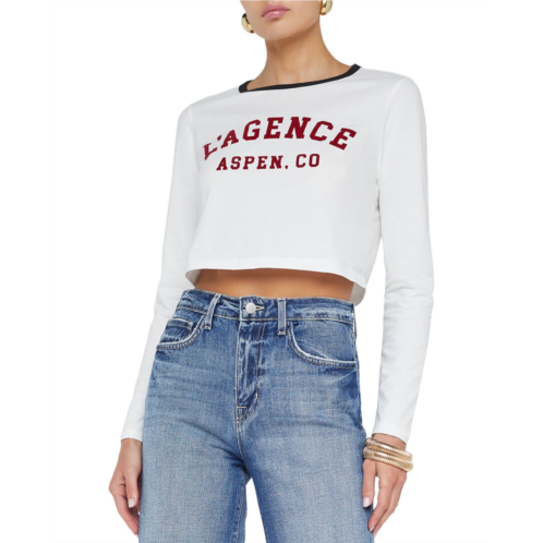 romi ls crop crew neck aspen