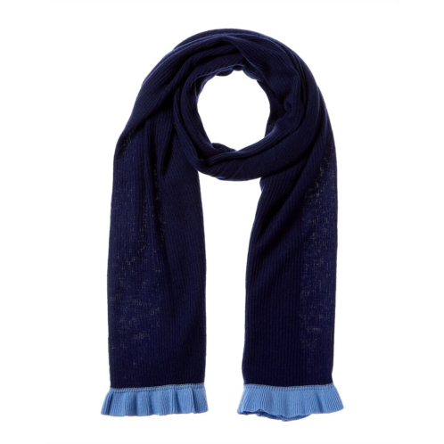 Hannah Rose contrast ruffle edges rib scarf