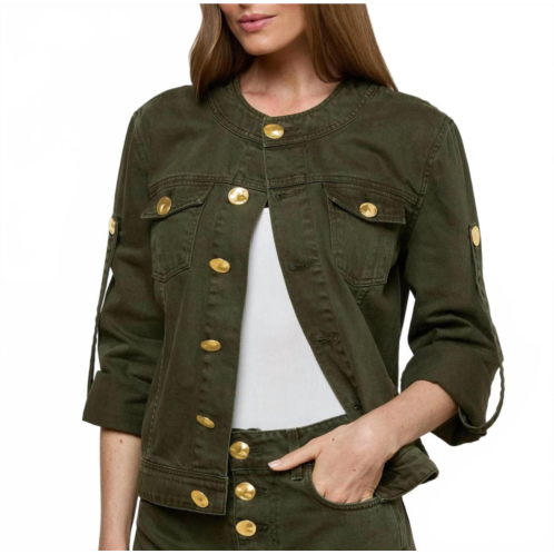 anouk collarless jacket in picholine