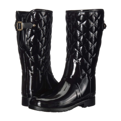 Womens Hunter Refined Gloss Quilt Short Rain Boots