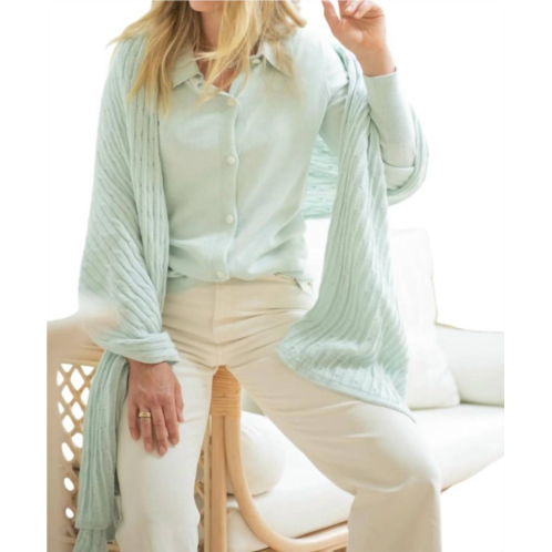 Burgess Sweaters cable wrap in mist