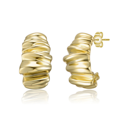 Rachel Glauber waffled wave chunky earrings