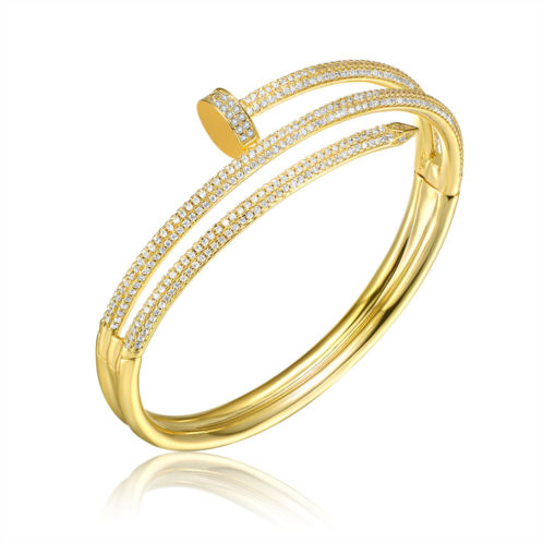 Rachel Glauber ra gold plated cubic zirconia bangle bracelet