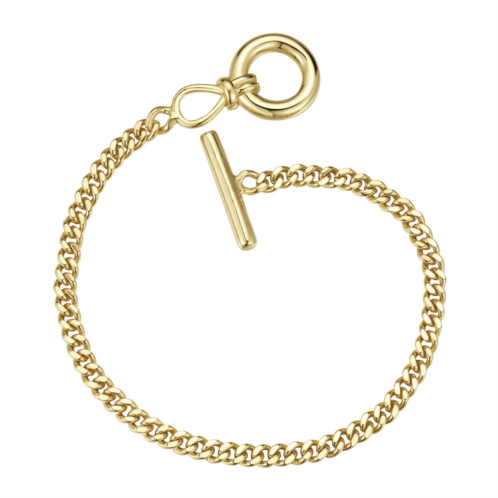 Rachel Glauber 14k gold plated cubic zirconia chain bracelet