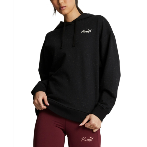 PUMA womens live in hoodie black cotton logo long sleeve pullover gbo120