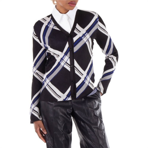 Burberry check-jacquard v-neck silk cardigan