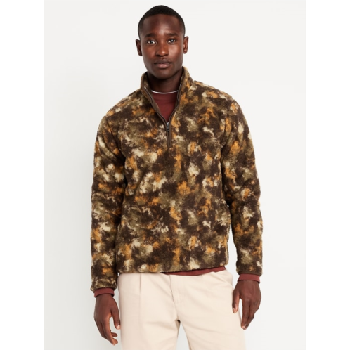OldNavy Printed Sherpa Quarter-Zip Pullover