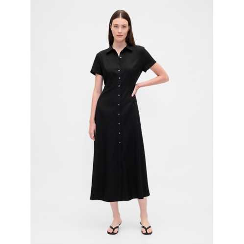 Gap Linen-Blend Midi Shirtdress