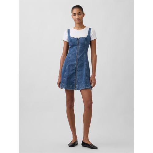 Gap Denim Zip-Front Mini Dress