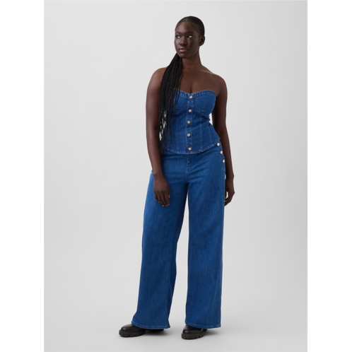 Gap × HFR High Rise Pintuck Stride Wide-Leg Jeans by Atelier Ndigo