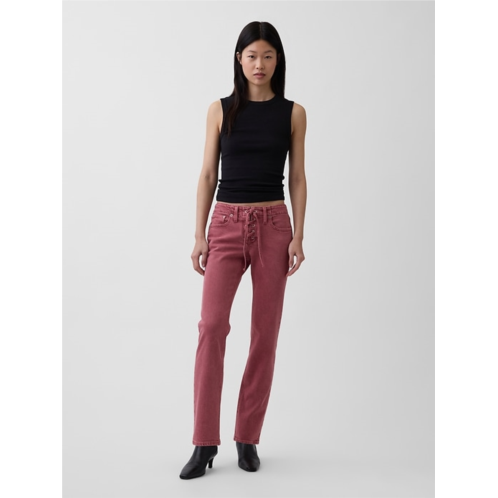 Gap Low Rise Lace-Up 90s Slim Straight Jeans