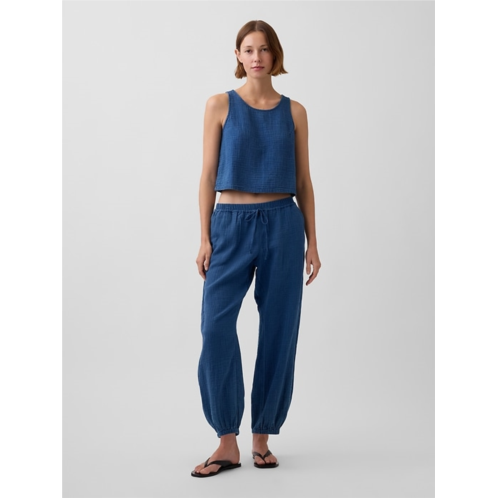 Gap Cotton Gauze Denim Easy Barrel Joggers