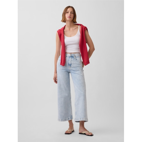 Gap High Rise Stride Wide-Leg Ankle Jeans