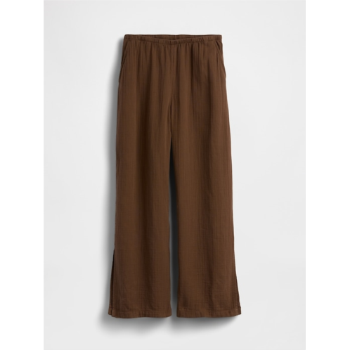 Gap Cotton Gauze Easy Split-Hem Pants