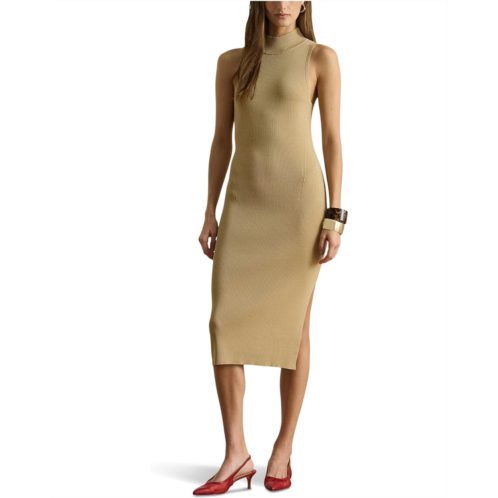 POLO Ralph Lauren Womens Lauren Ralph Lauren Ribbed Sleeveless Mockneck Sweater Dress