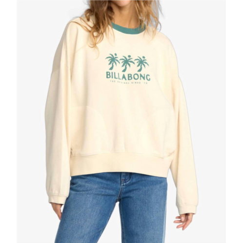 Billabong triple palms sweatshirt in whitecap