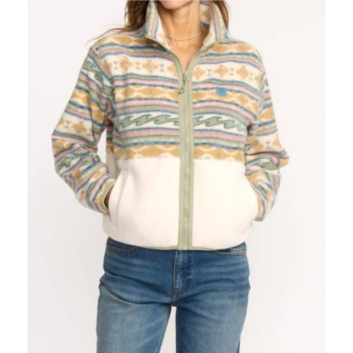 Billabong rock jetty zip fleece jacket in whitecap