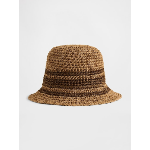 Gap Striped Straw Bucket Hat