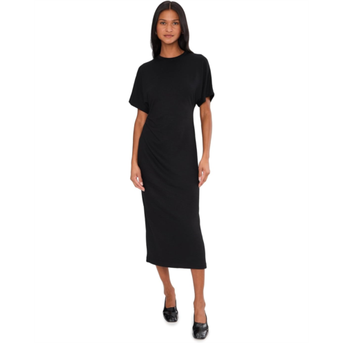 Womens Vince Short Sleeve Side Rouche Dress