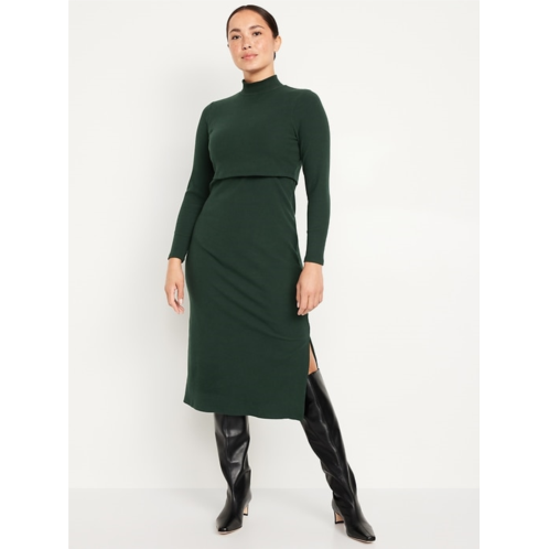 OldNavy Maternity Mock-Neck Nursing Midi Dress