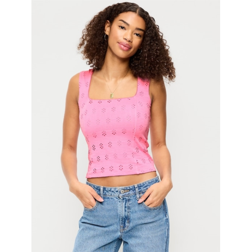 OldNavy Seamed-Bodice Eyelet Tank Top