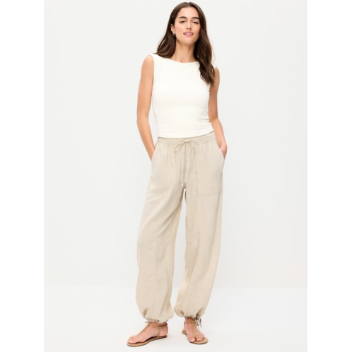 OldNavy Mid-Rise Linen-Blend Utility Pants