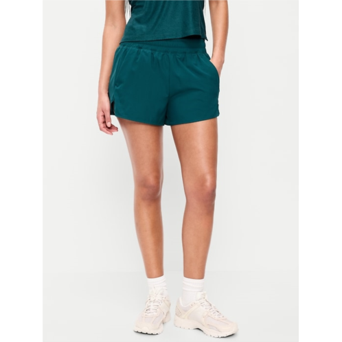 OldNavy Extra High-Waisted Crinkle Run Shorts -- 3-inch inseam