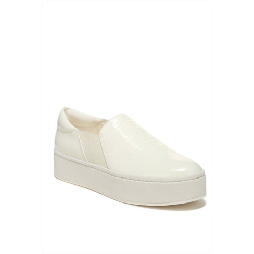 Vince womens warren croc stamped sneaker in marble cream