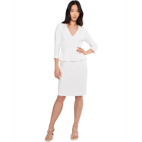 Womens Adrianna Papell Crepe Peplum Short Dress