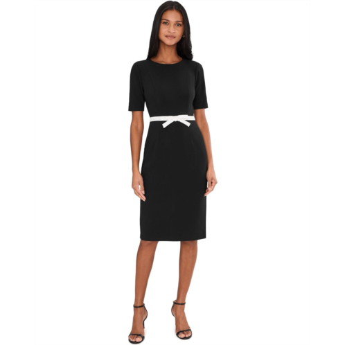 Womens Adrianna Papell Contrast Bow Sheath Dress