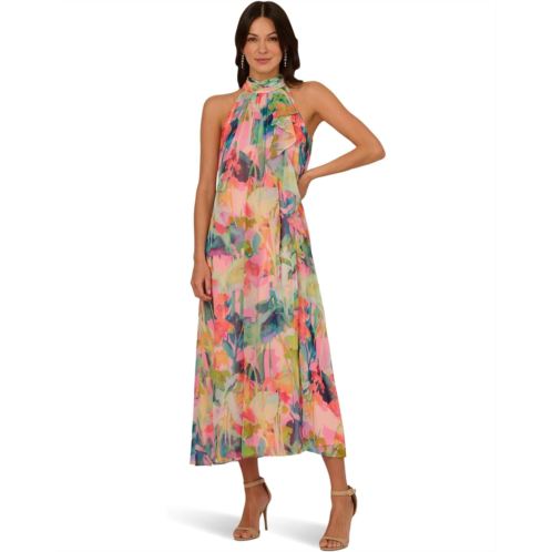 Womens Adrianna Papell Print Chiffon Trapeze Dress