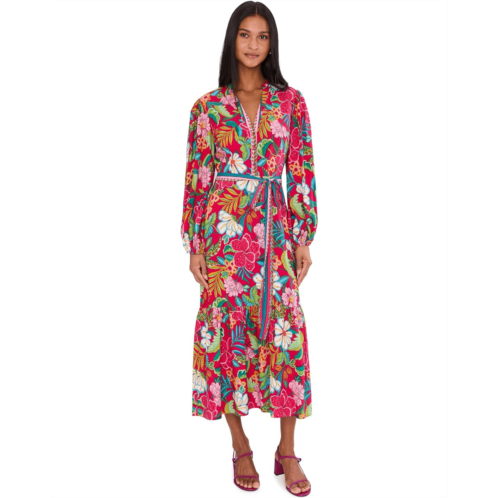 Womens Adrianna Papell Rayon Printed Midi Dress