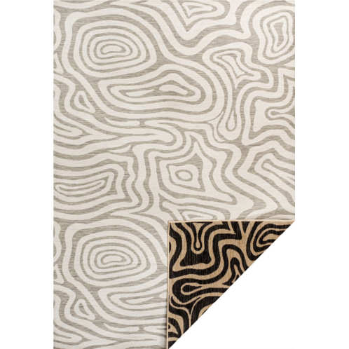 Jonathan Y eryx modern bohemian abstract organic reversible machine-washable gray/cream indoor/outdoor area rug