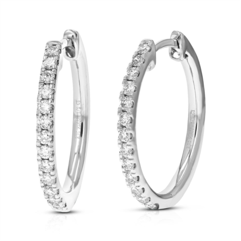 Vir Jewels 1/2 cttw lab created diamond hoop earrings 925 sterling silver prong 3/4 inch