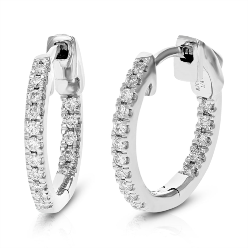 Vir Jewels 1/4 cttw lab created diamond hoop earrings 925 sterling silver prong 1/2 inch