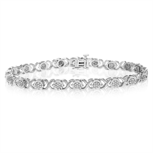 Vir Jewels 1/2 cttw round lab grown diamond tennis bracelet .925 sterling silver prong set