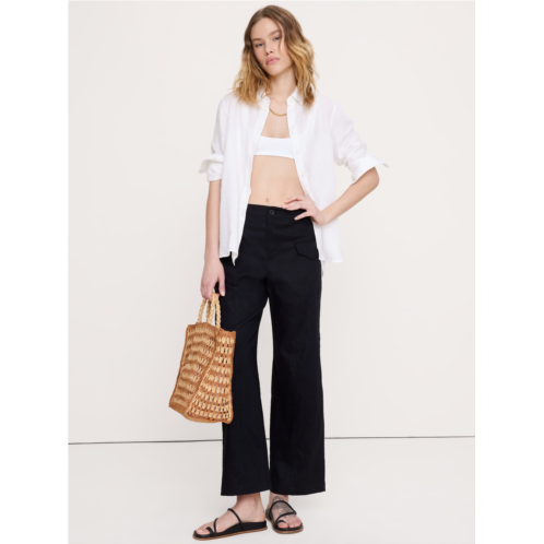 Bananarepublic Mid-Rise Straight Utility Pant in Stretch Linen-Viscose