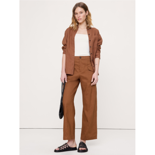 Bananarepublic Mid-Rise Straight Utility Pant in Stretch Linen-Viscose