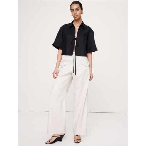 Bananarepublic Mid-Rise Straight Utility Pant in Stretch Linen-Viscose