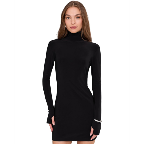 Womens Norma Kamali Long Sleeve Turtleneck Mini Dress