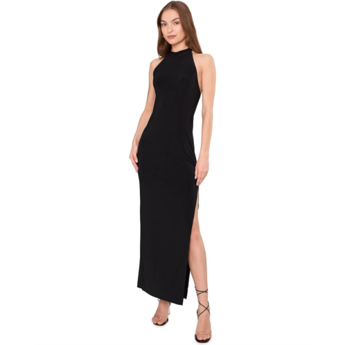 Womens Norma Kamali Halter Long Dress W/ Side Slit
