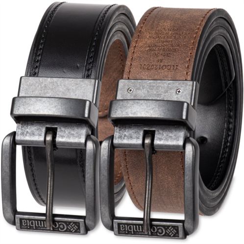 Columbia Sportswear Mens 38mm Center Stitch Reversible Belt Brown