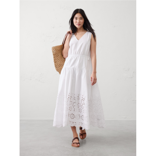 bananarepublic Poplin Eyelet-Hem Midi Dress