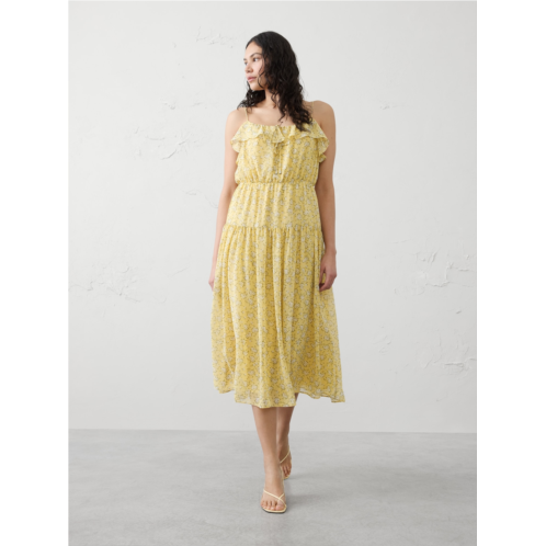 bananarepublic Chiffon Ruffle Midi Dress