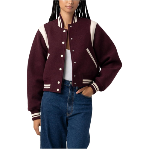 Womens Blank NYC Woven Varsity Bomber Jacket